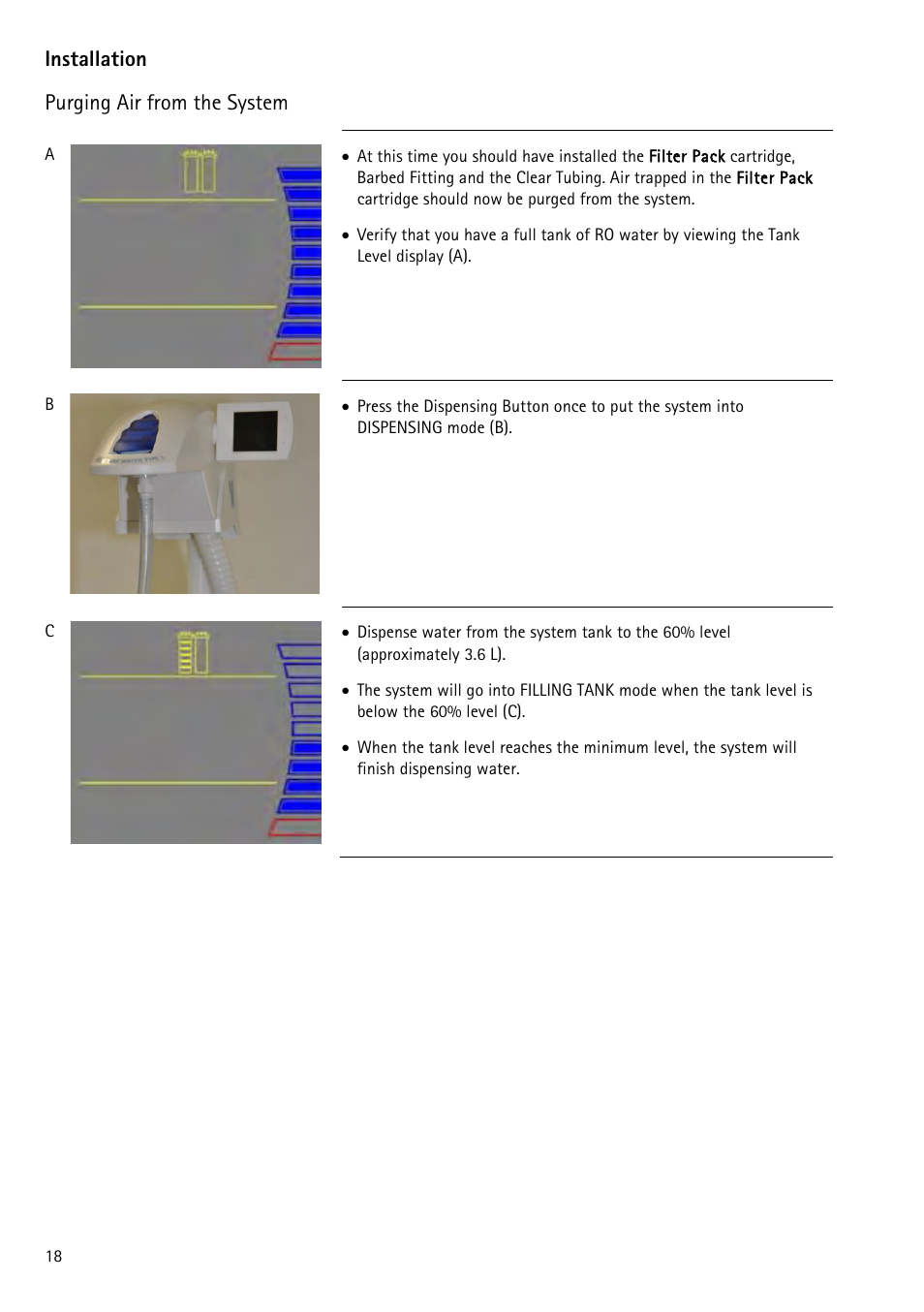 Purging air from the system | Labconco WaterPr BT Systems 90153 Series User Manual | Page 26 / 76