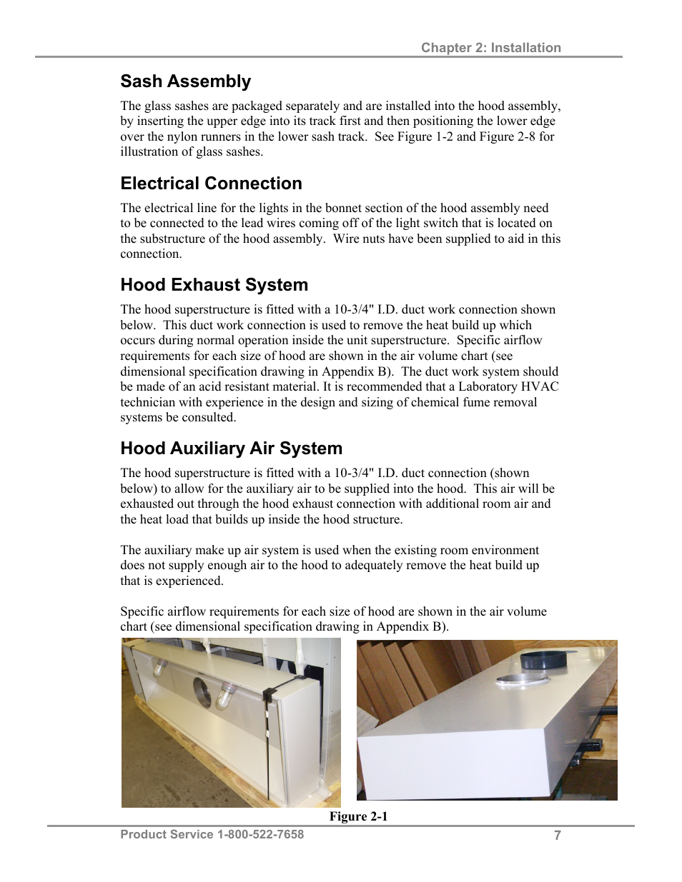 Sash assembly, Electrical connection, Hood exhaust system | Hood auxiliary air system | Labconco Hooded Combination (Macro) Kjeldahl Systems 21178 Series User Manual | Page 11 / 27