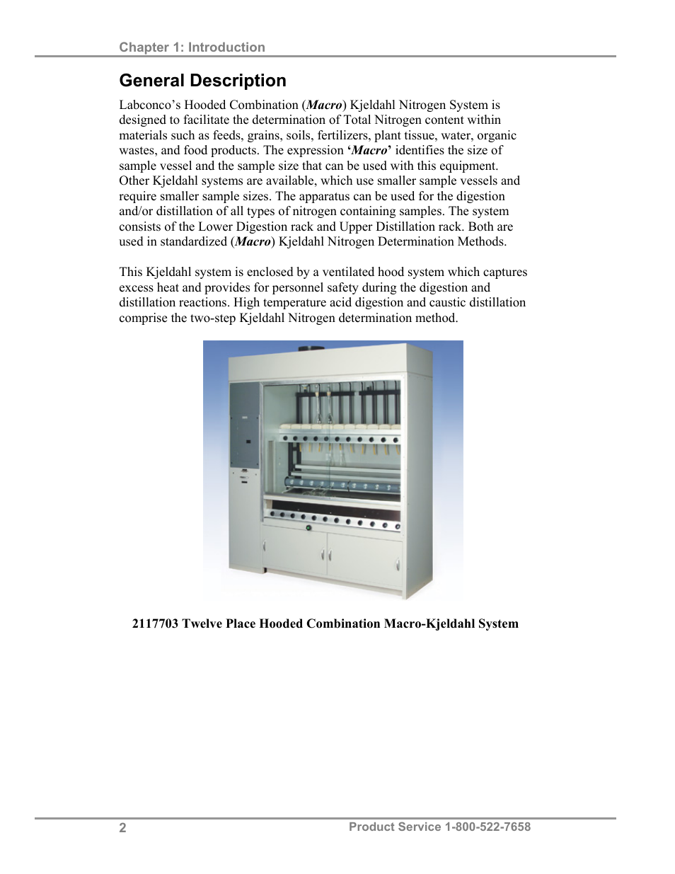 General description | Labconco Hooded Combination (Macro) Kjeldahl Systems 21178 Series User Manual | Page 6 / 27