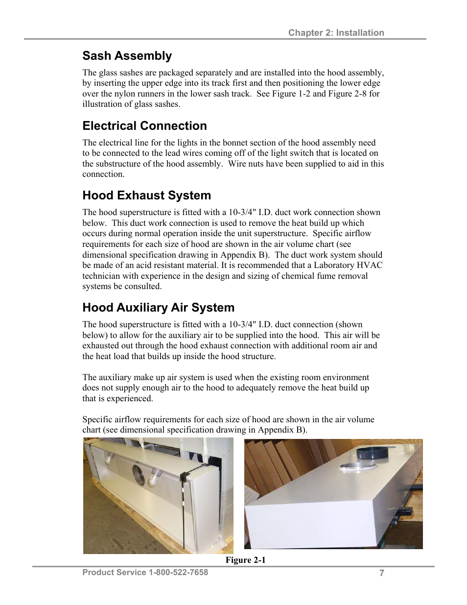 Sash assembly, Electrical connection, Hood exhaust system | Hood auxiliary air system | Labconco Hooded Combination (Macro) Kjeldahl Systems 21179 Series User Manual | Page 10 / 29