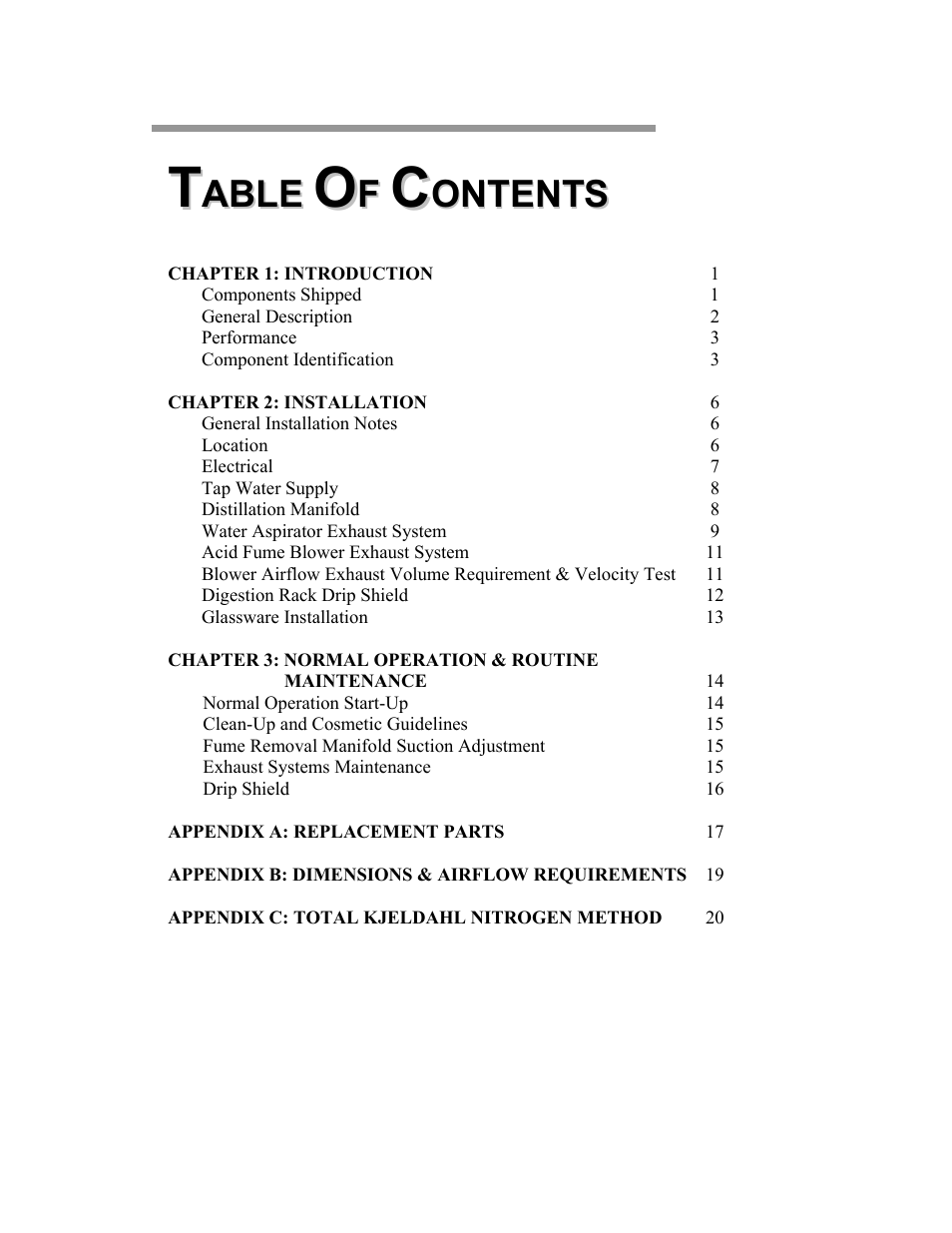 Labconco Open Combination (Macro) Kjeldahl Systems 21237 Series User Manual | Page 3 / 27