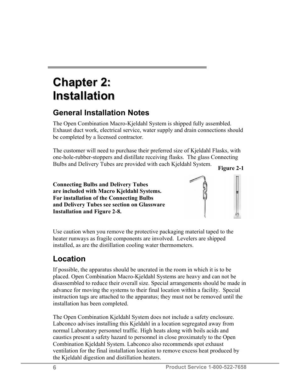 Labconco Open Combination (Macro) Kjeldahl Systems 21237 Series User Manual | Page 9 / 27