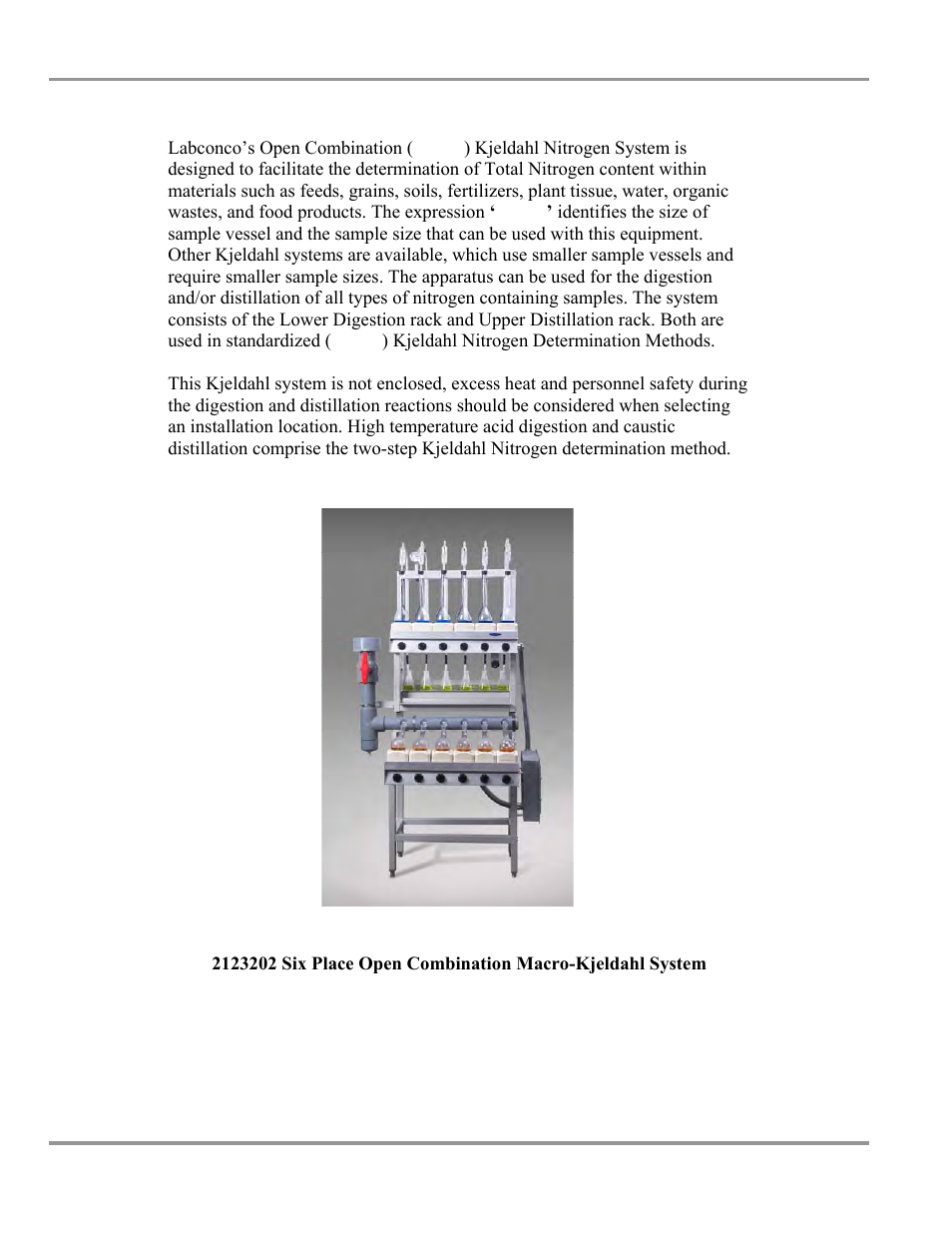 General description | Labconco Open Combination (Macro) Kjeldahl Systems 2123Series User Manual | Page 6 / 25