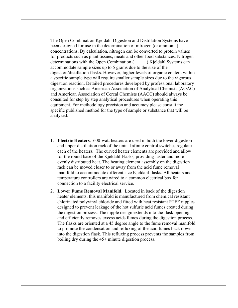 Performance, Component identification | Labconco Open Combination (Macro) Kjeldahl Systems 2123Series User Manual | Page 7 / 25