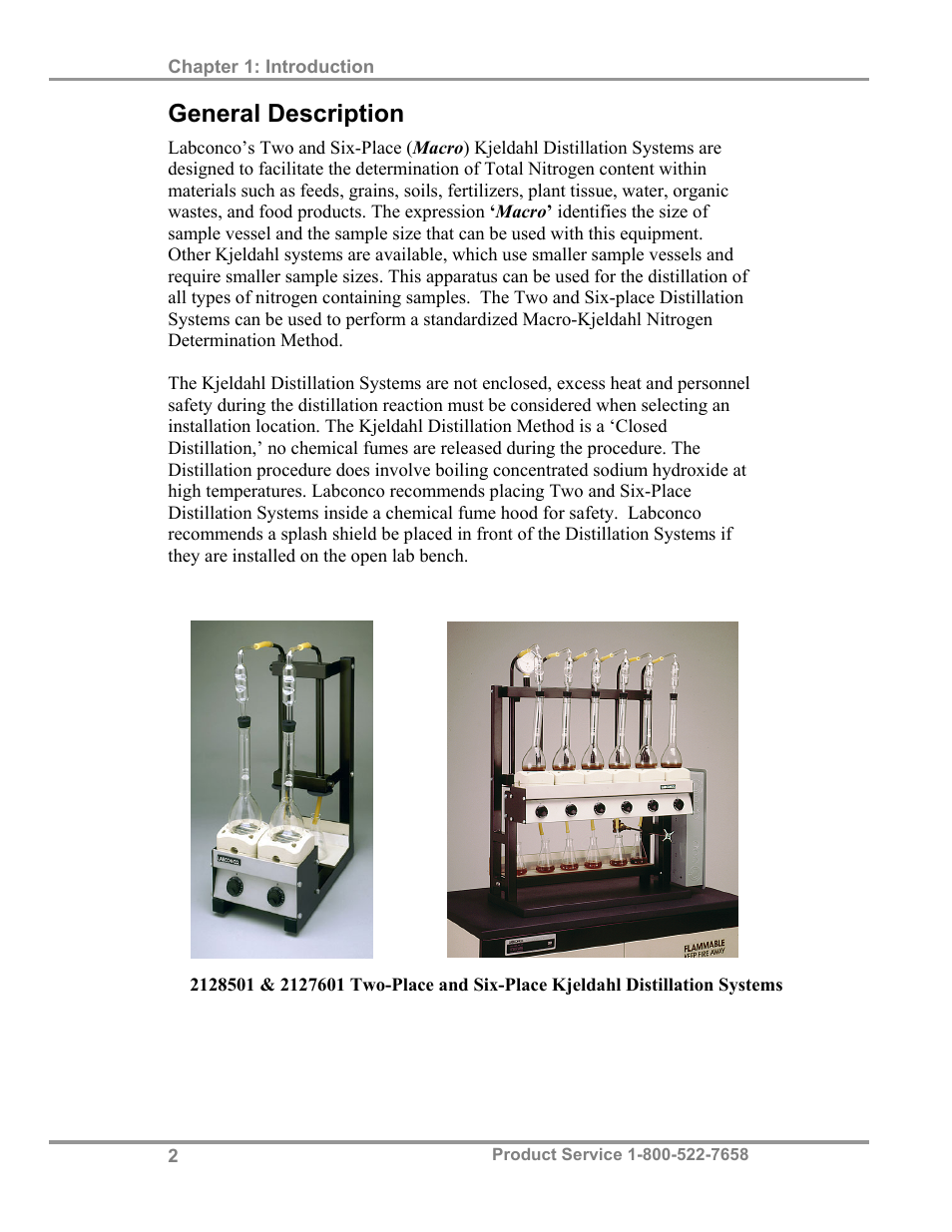 General description | Labconco Two and Six-Place (Macro) Kjeldahl Distillation Systems 2127603 User Manual | Page 5 / 21