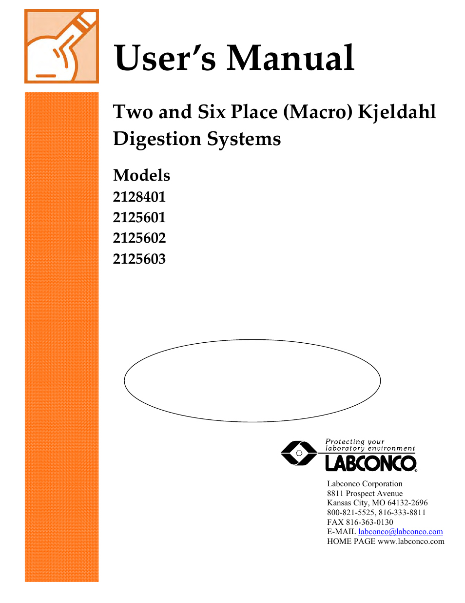 Labconco Two and Six-Place (Macro) Kjeldahl Distillation Systems 2125603 User Manual | 23 pages