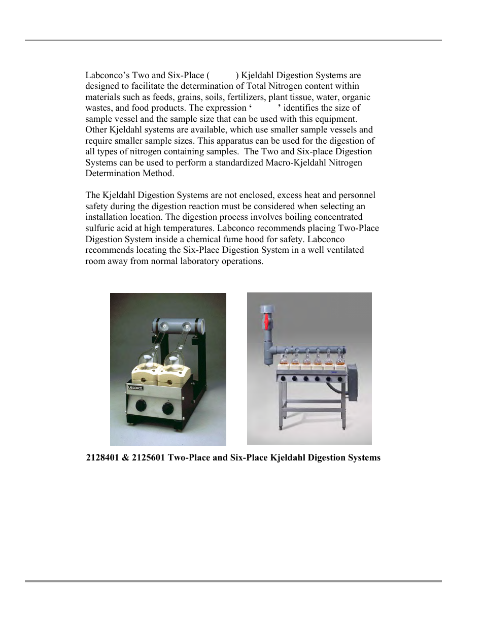 General description | Labconco Two and Six-Place (Macro) Kjeldahl Distillation Systems 2125603 User Manual | Page 6 / 23