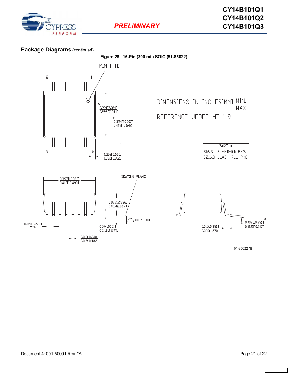 Cypress CY14B101Q3 User Manual | Page 21 / 22