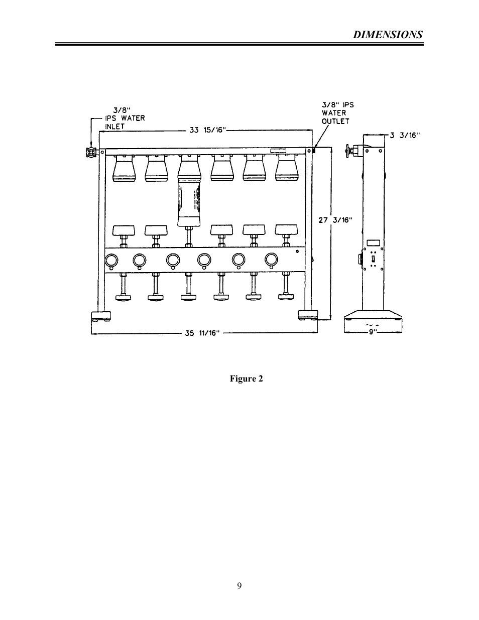 Dimensional drawing | Labconco Crude Fiber Digestion Apparatus 30002 User Manual | Page 8 / 16