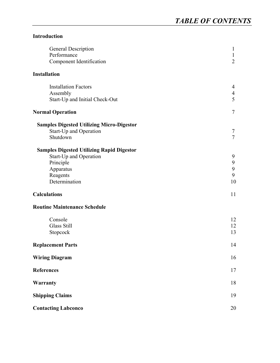 Labconco Rapid Distillation Apparatus 65000 User Manual | Page 3 / 24