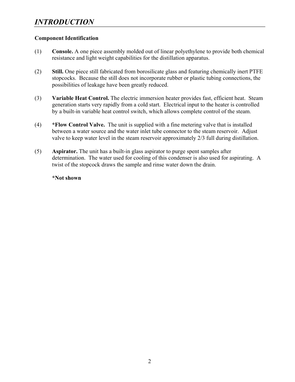 Introduction | Labconco Rapid Distillation Apparatus 65000 User Manual | Page 6 / 24