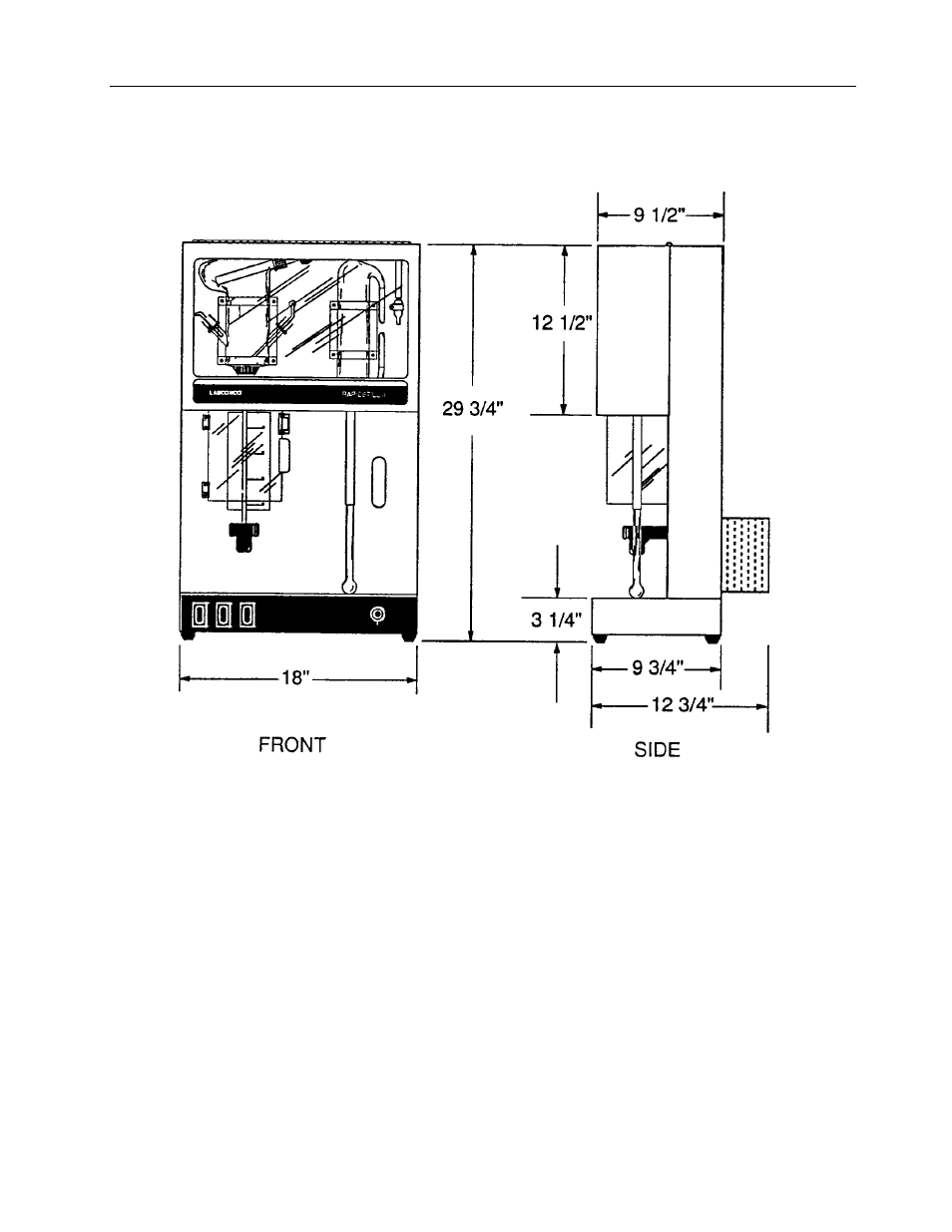Dimensions | Labconco RapidStill II 65200 User Manual | Page 30 / 39
