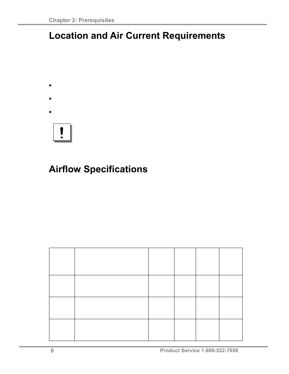 Location and air current requirements, Airflow specifications | Labconco Purifier Filtered PCR Enclosures 3970425 User Manual | Page 10 / 55