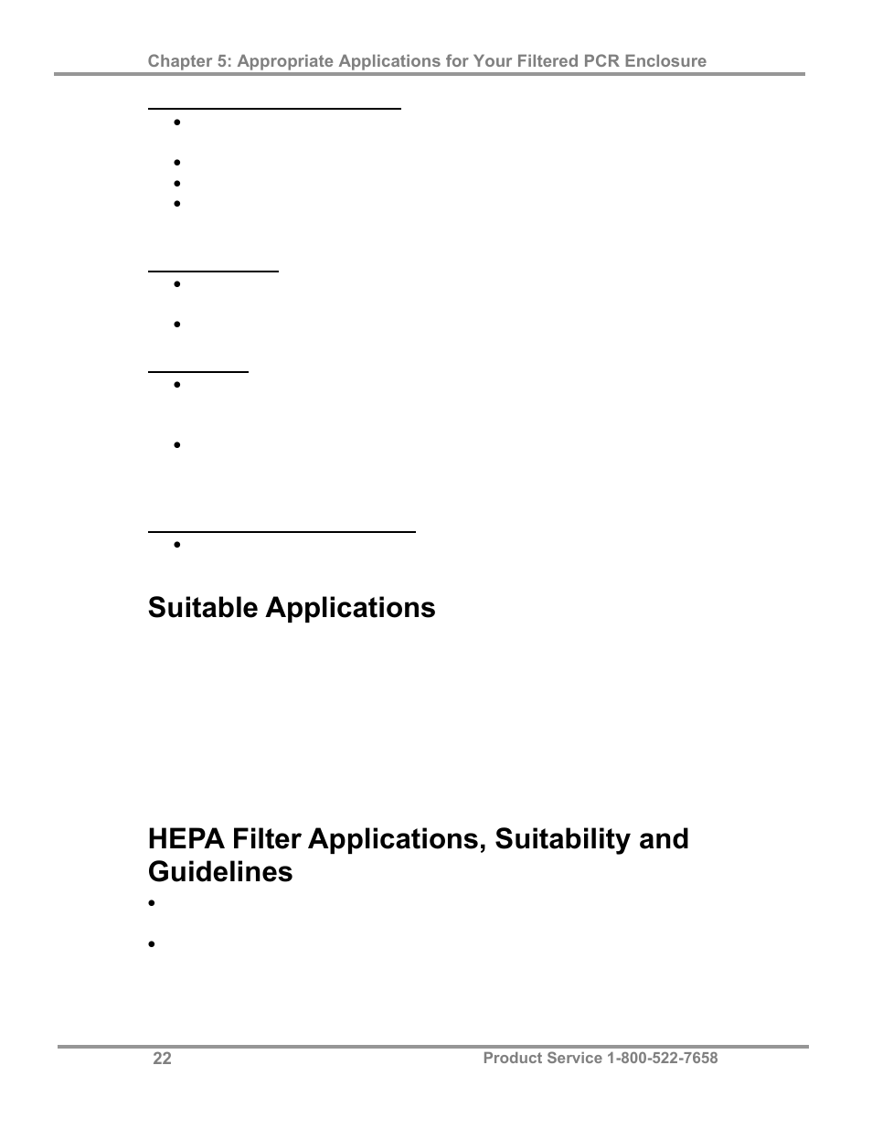 Suitable applications | Labconco Purifier Filtered PCR Enclosures 3970425 User Manual | Page 26 / 55
