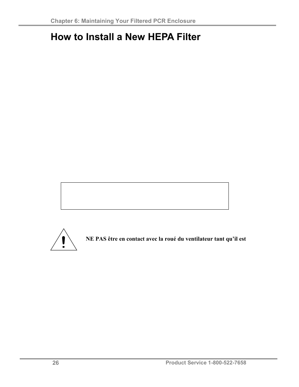 How to install a new hepa filter | Labconco Purifier Filtered PCR Enclosures 3970425 User Manual | Page 30 / 55