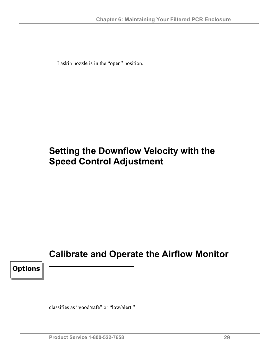 Calibrate and operate the airflow monitor | Labconco Purifier Filtered PCR Enclosures 3970425 User Manual | Page 33 / 55