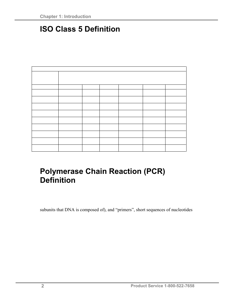 Iso class 5 definition, Polymerase chain reaction (pcr) definition | Labconco Purifier Filtered PCR Enclosures 3970425 User Manual | Page 6 / 55