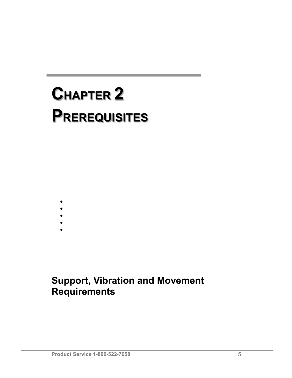 Hapter, Rerequisites, Support, vibration and movement requirements | Labconco Purifier Filtered PCR Enclosures 3970425 User Manual | Page 9 / 55