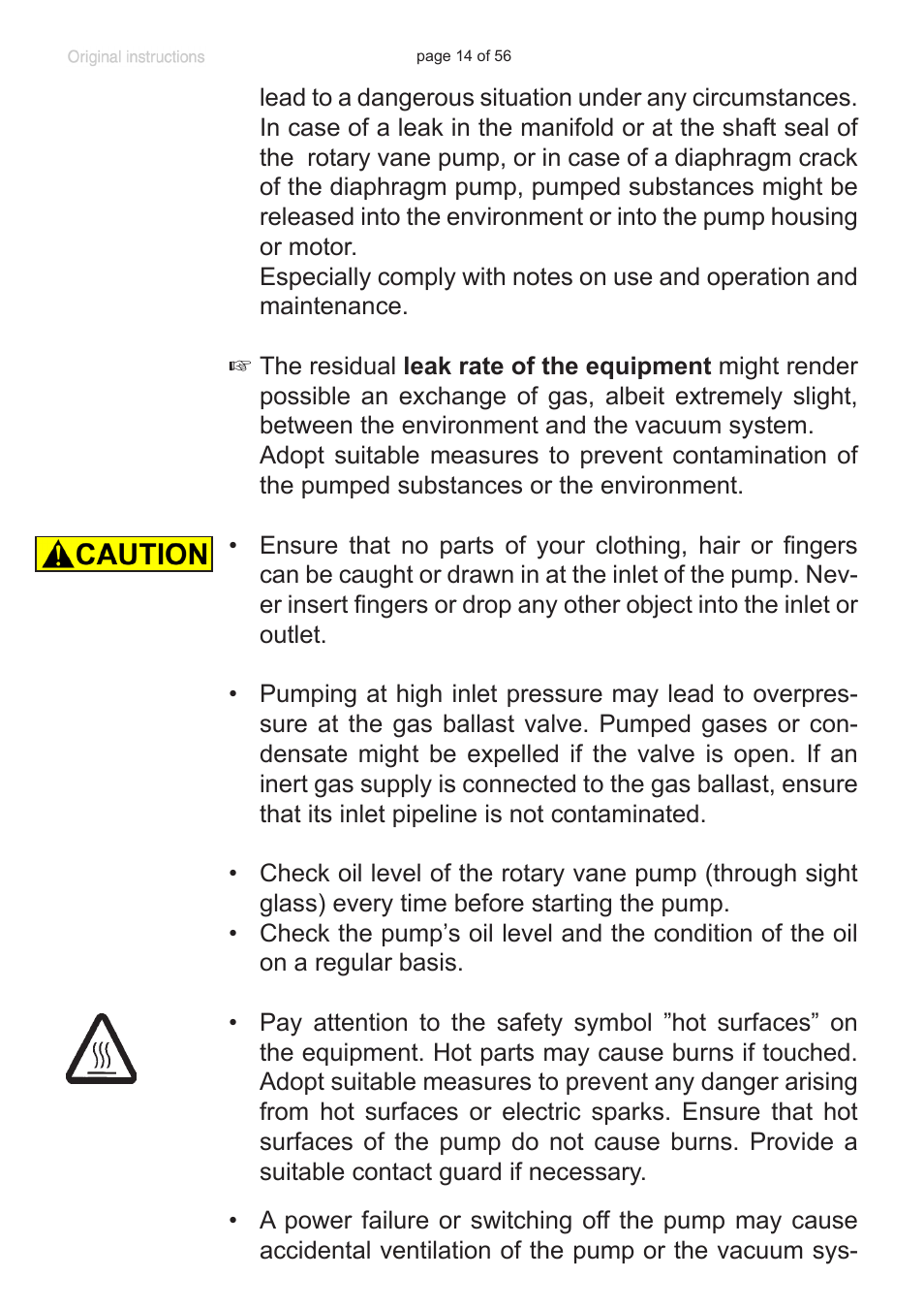 Labconco VACUUBRAND HYBRID Rotary Vane Pump 7584000 User Manual | Page 14 / 56