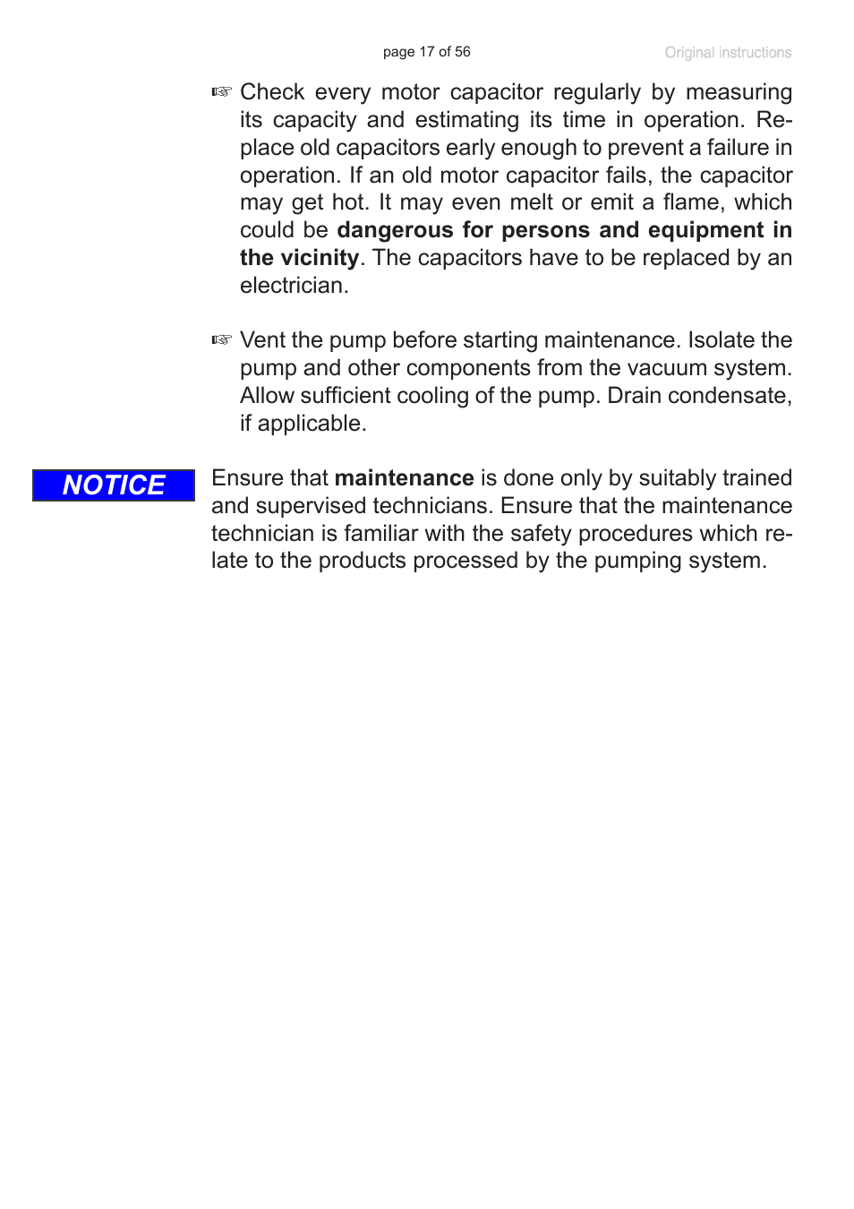 Notice | Labconco VACUUBRAND HYBRID Rotary Vane Pump 7584000 User Manual | Page 17 / 56