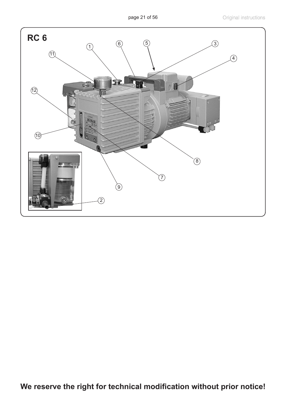 Rc 6 | Labconco VACUUBRAND HYBRID Rotary Vane Pump 7584000 User Manual | Page 21 / 56