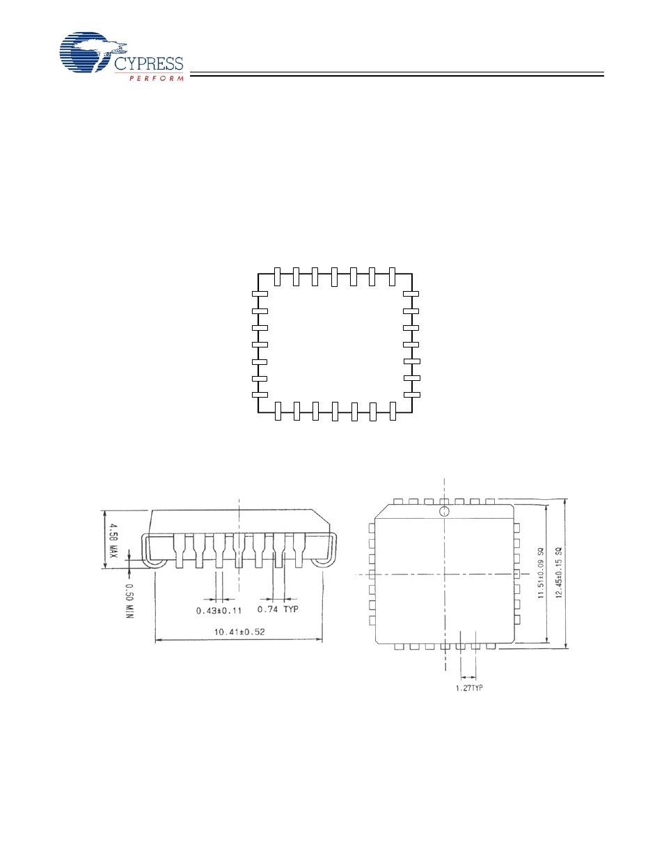 Physical connections, Pin plcc physical connections, Pin plcc pin layout | Pin plcc mechanical dimensions, Sl811hs, 28 plc c | Cypress SL811HS User Manual | Page 18 / 32