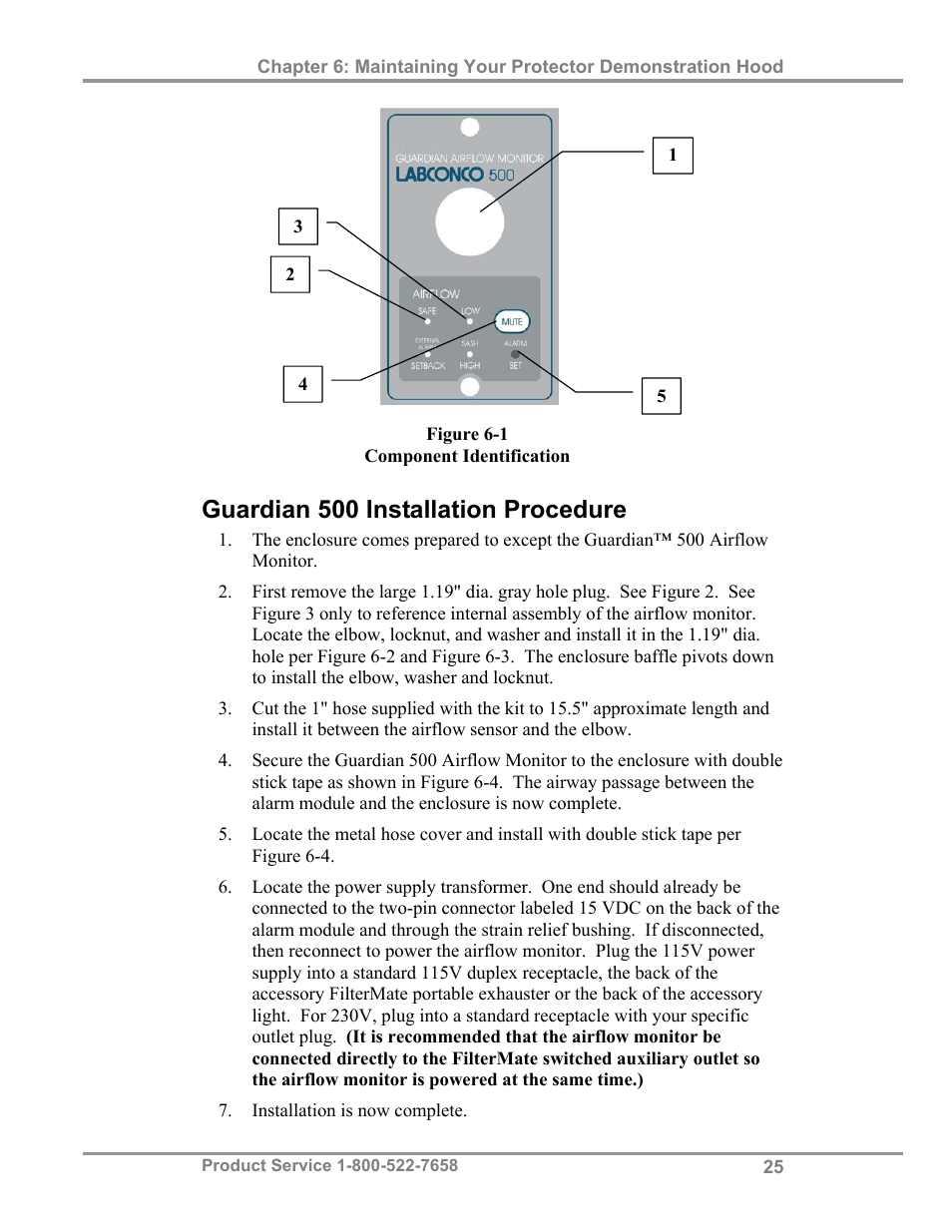 Guardian 500 installation procedure | Labconco Protector Demonstration Hoods 3945021 User Manual | Page 29 / 60