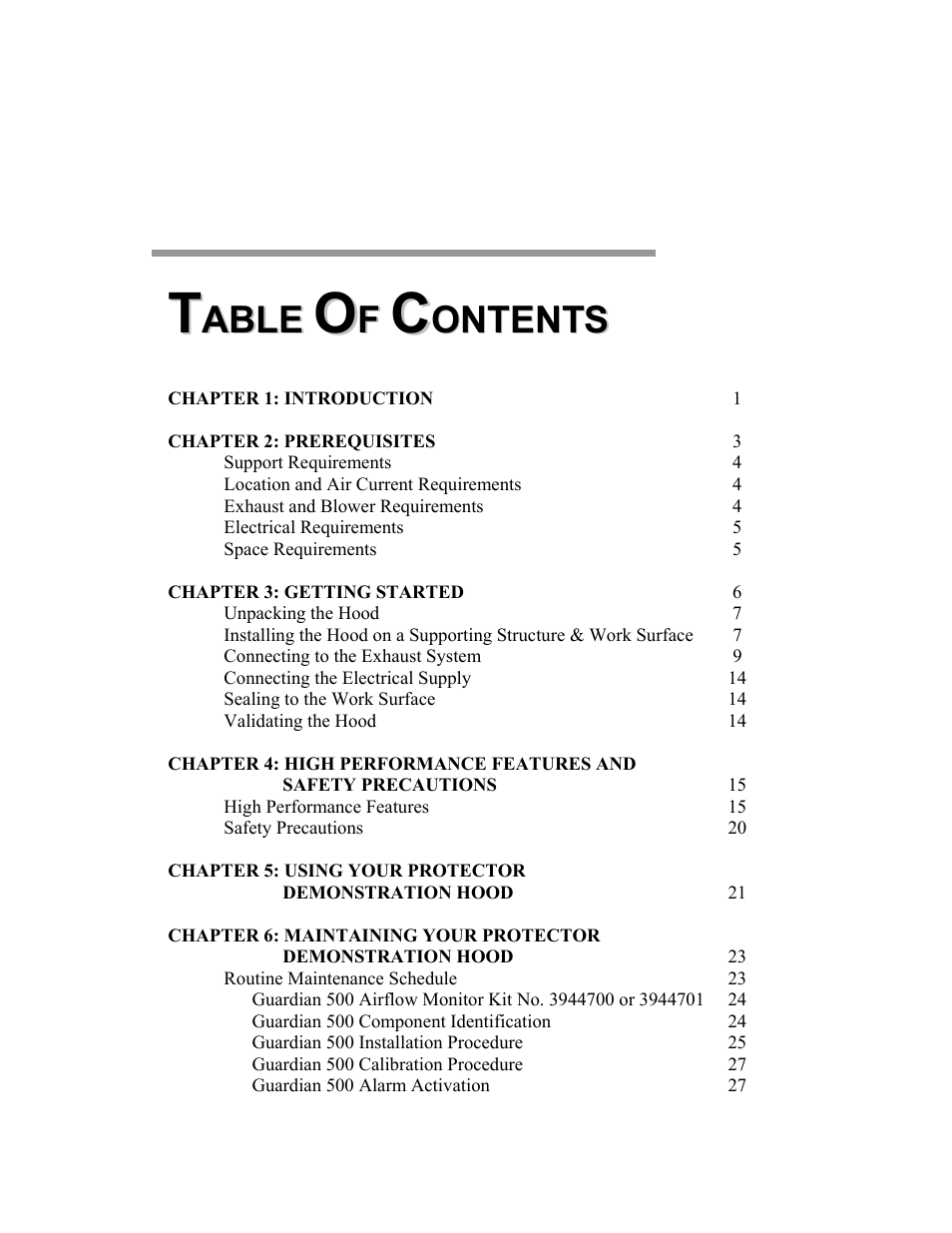 Labconco Protector Demonstration Hoods 3945021 User Manual | Page 3 / 60