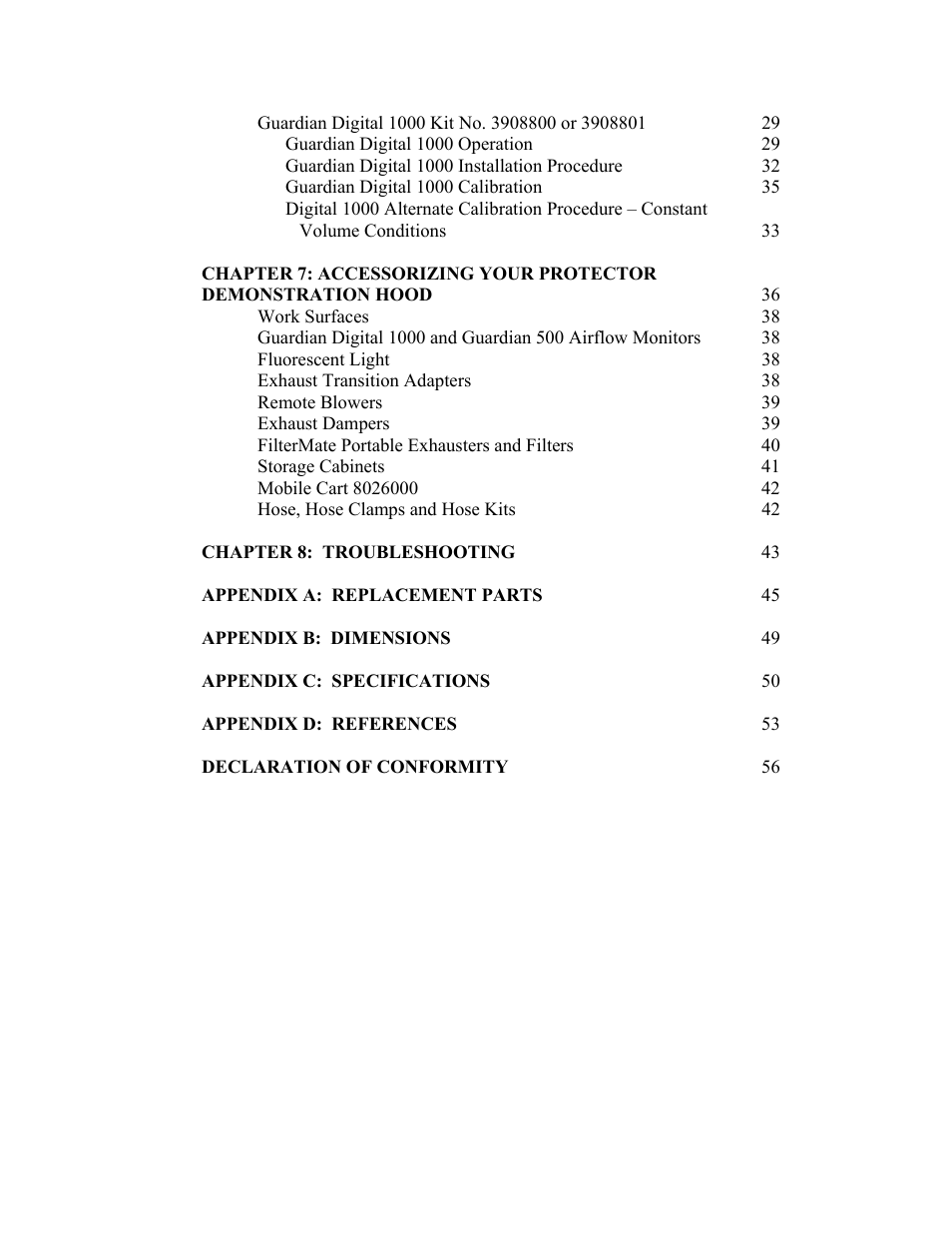 Labconco Protector Demonstration Hoods 3945021 User Manual | Page 4 / 60