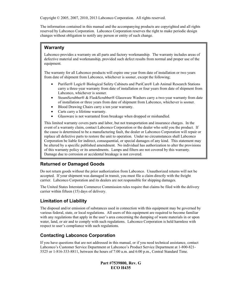 Labconco CentriVap Centrifugal Concentrators and Cold Traps 74750 Series User Manual | Page 2 / 53