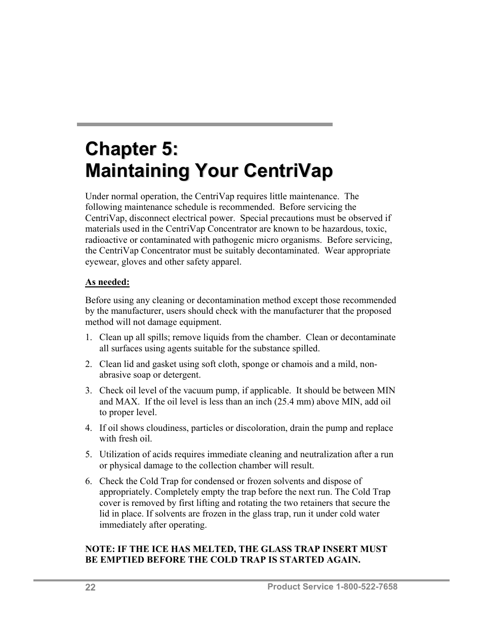 Labconco CentriVap Centrifugal Concentrators and Cold Traps 74750 Series User Manual | Page 26 / 53