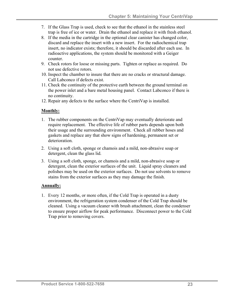 Labconco CentriVap Centrifugal Concentrators and Cold Traps 74750 Series User Manual | Page 27 / 53