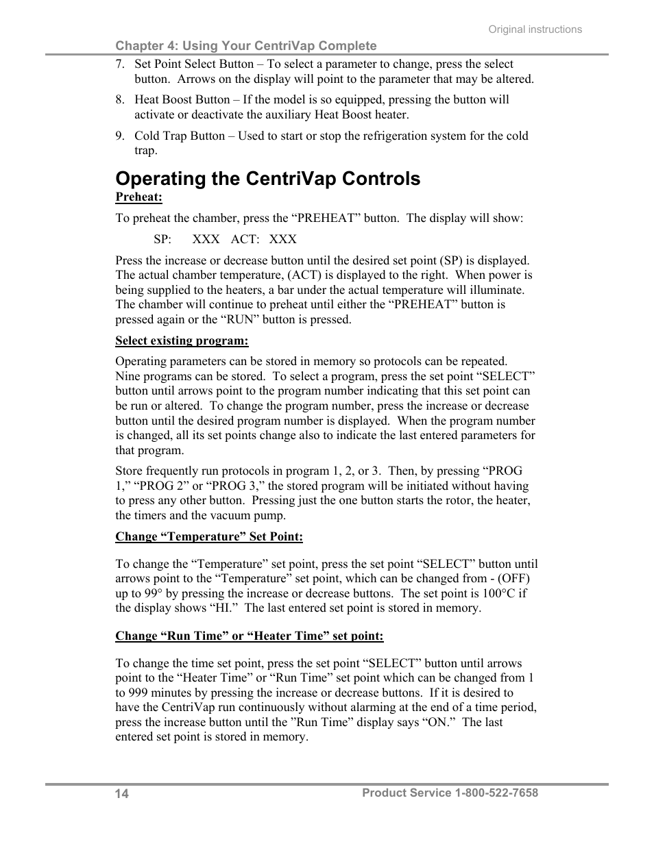 Operating the centrivap controls | Labconco CentriVap Complete Vacuum Concentrator 73150 Series User Manual | Page 18 / 38