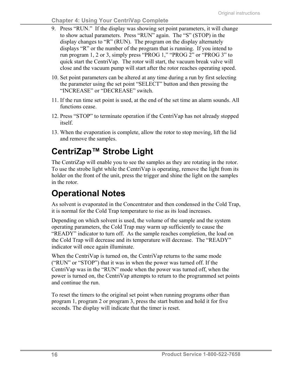 Centrizap™ strobe light | Labconco CentriVap Complete Vacuum Concentrator 73150 Series User Manual | Page 20 / 38