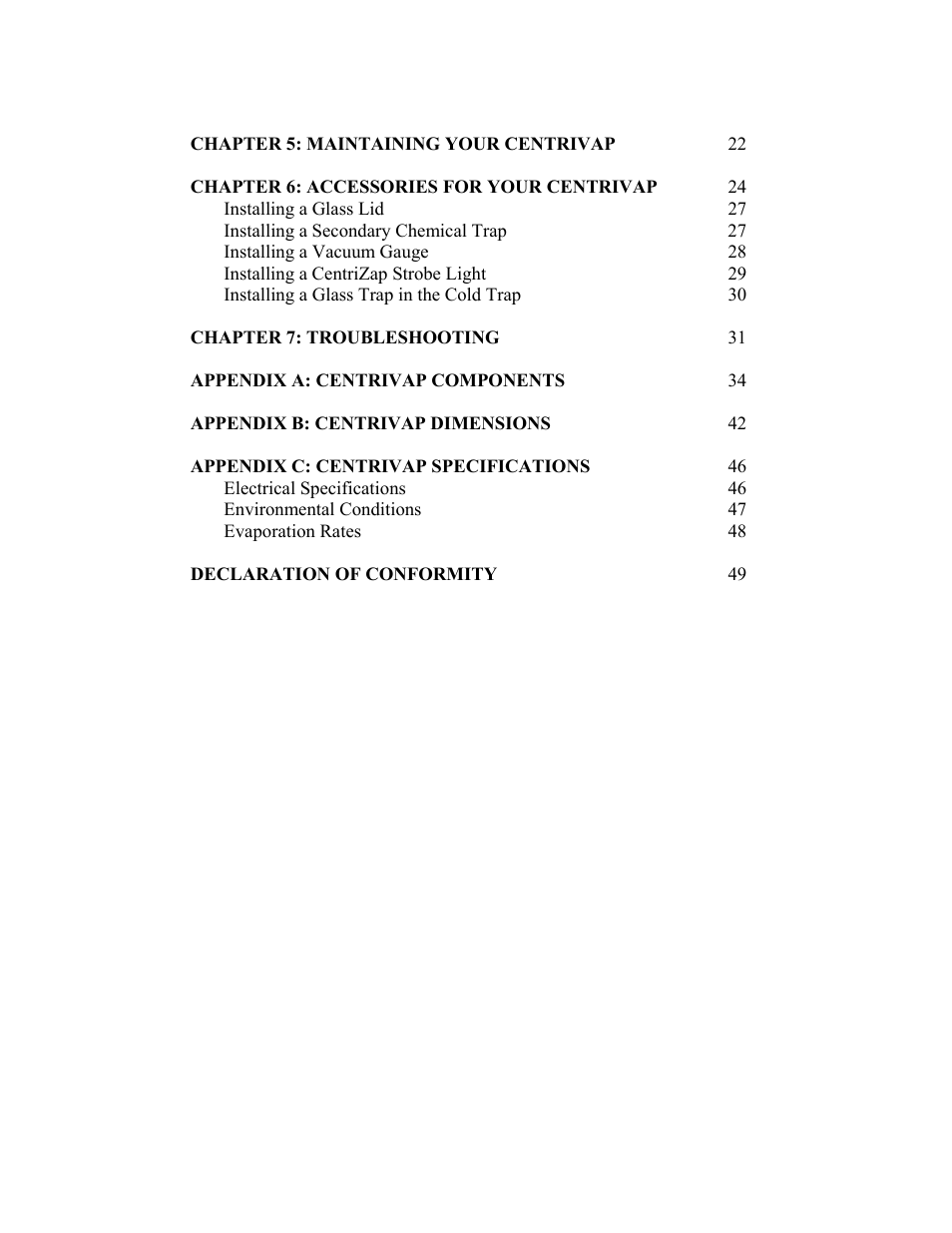 Labconco CentriVap Concentrators and Cold Traps 74750 Series User Manual | Page 4 / 53