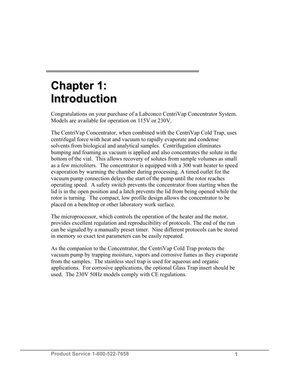 Labconco CentriVap Concentrators and Cold Traps 74750 Series User Manual | Page 5 / 53