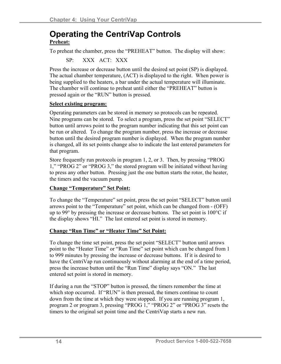 Operating the centrivap controls | Labconco CentriVa DNA Systems 7970037 User Manual | Page 18 / 36