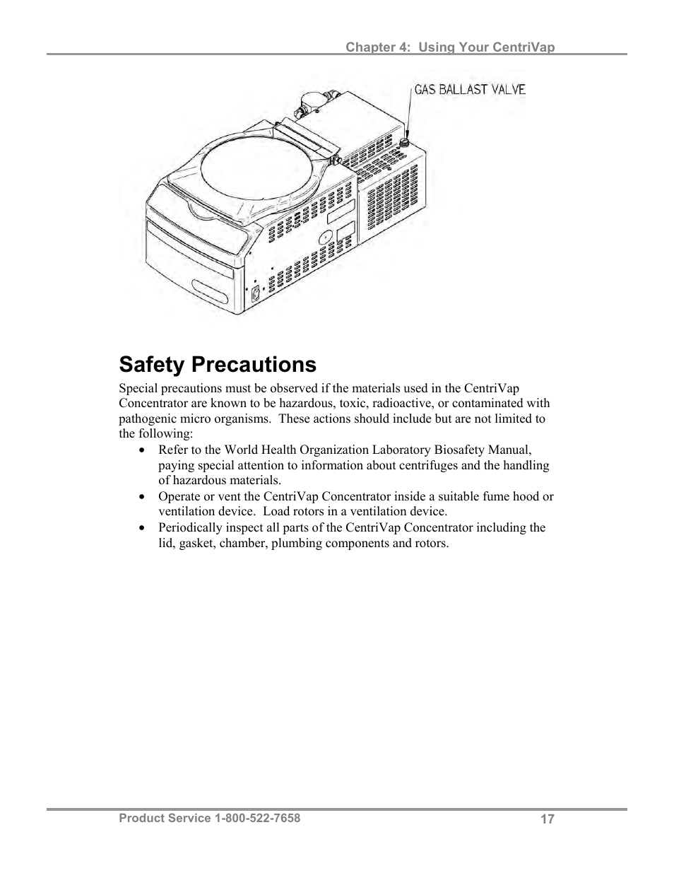 Safety precautions | Labconco CentriVa DNA Systems 7970037 User Manual | Page 21 / 36