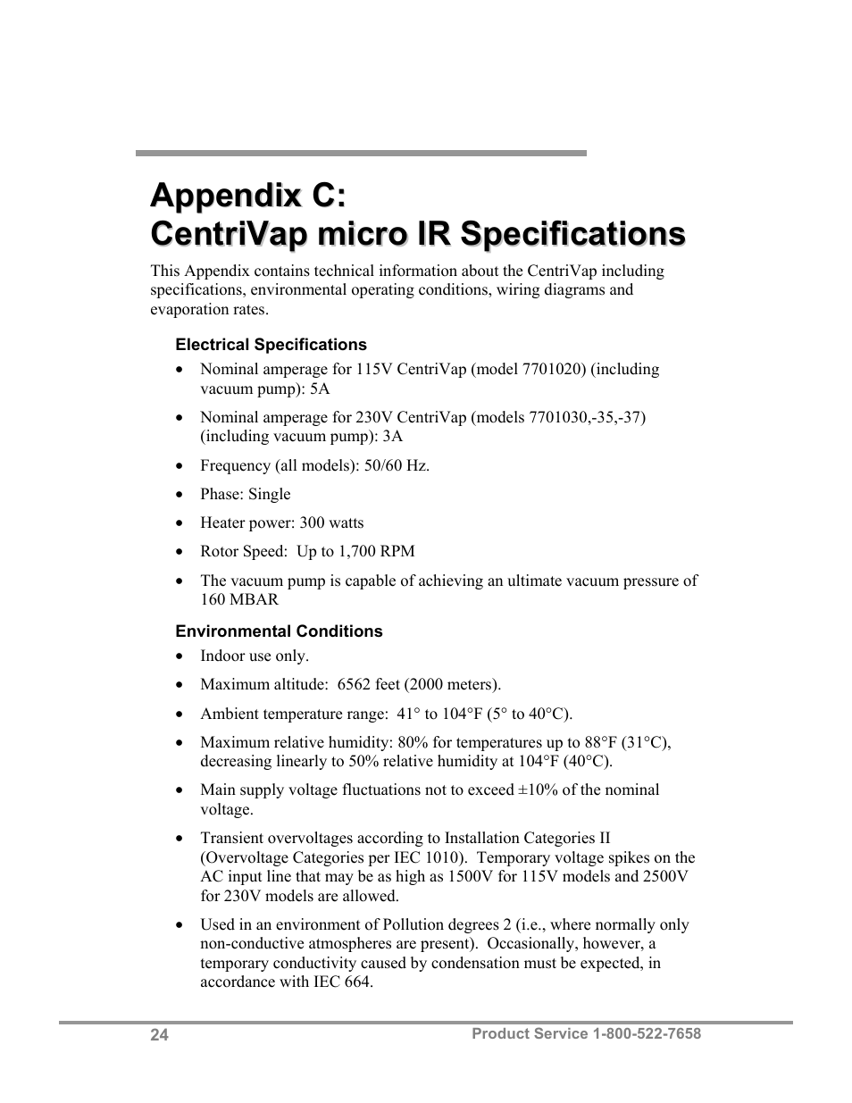 Labconco CentriVap micro IR Vacuum Concentrators 77010 Series User Manual | Page 28 / 30