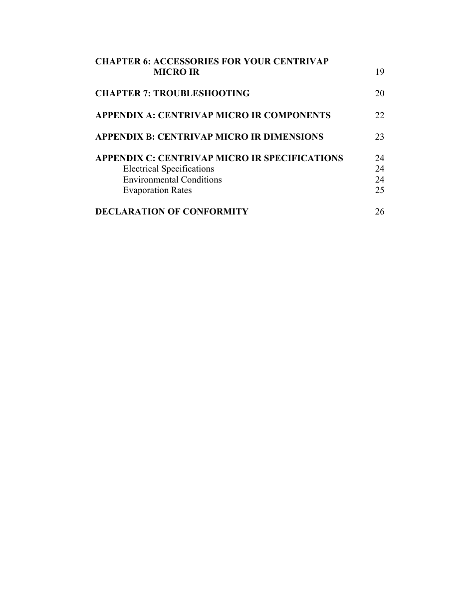 Labconco CentriVap micro IR Vacuum Concentrators 77010 Series User Manual | Page 4 / 30