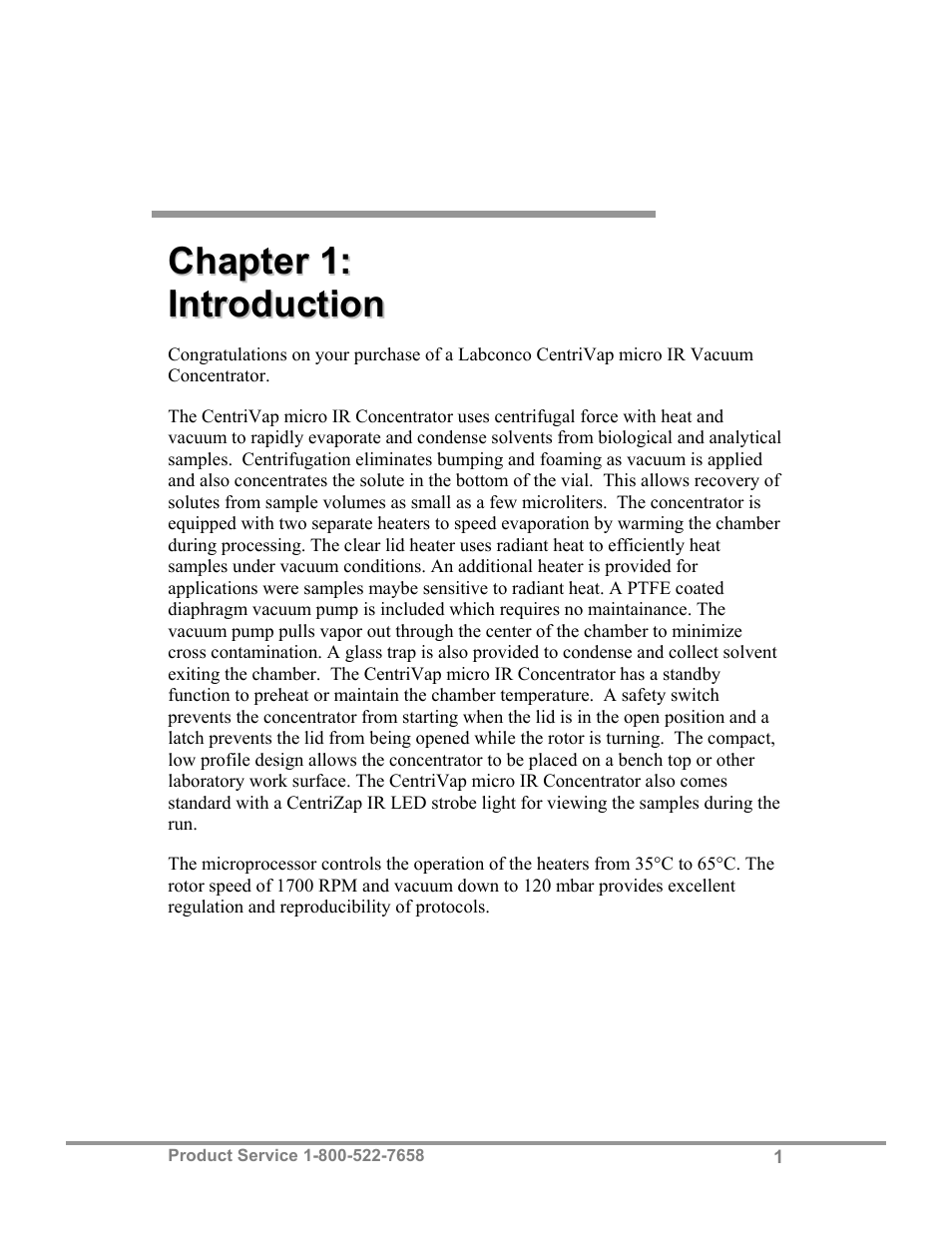 Labconco CentriVap micro IR Vacuum Concentrators 77010 Series User Manual | Page 5 / 30