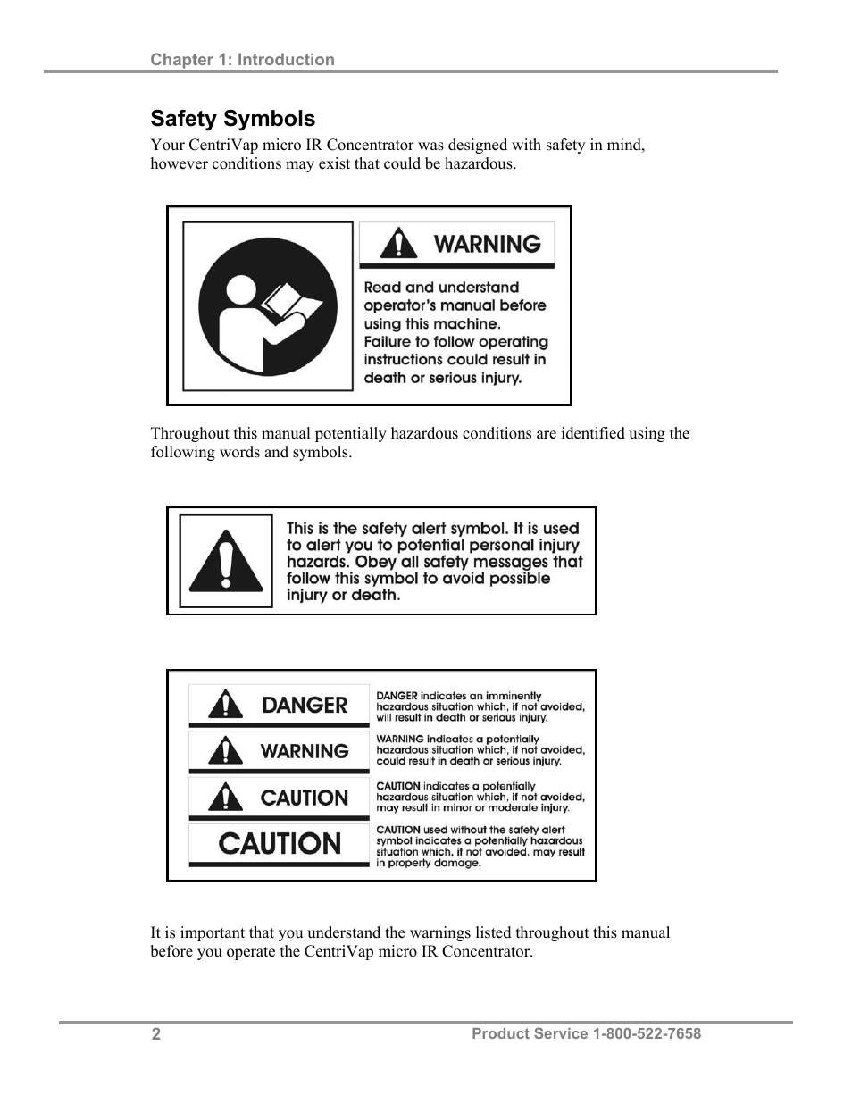 Safety symbols | Labconco CentriVap micro IR Vacuum Concentrators 77010 Series User Manual | Page 6 / 30