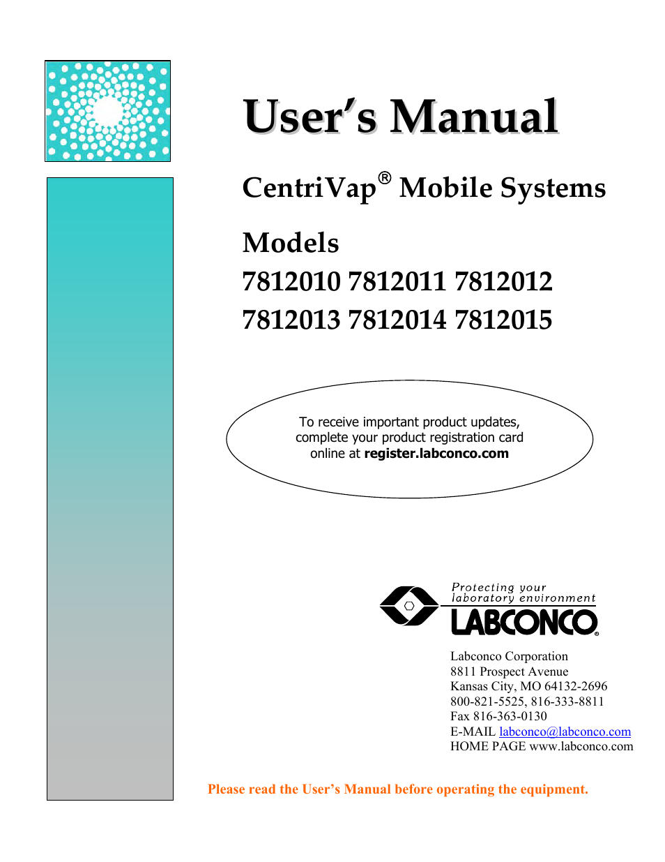 Labconco CentriVap Mobile Systems 7812014 User Manual | 47 pages