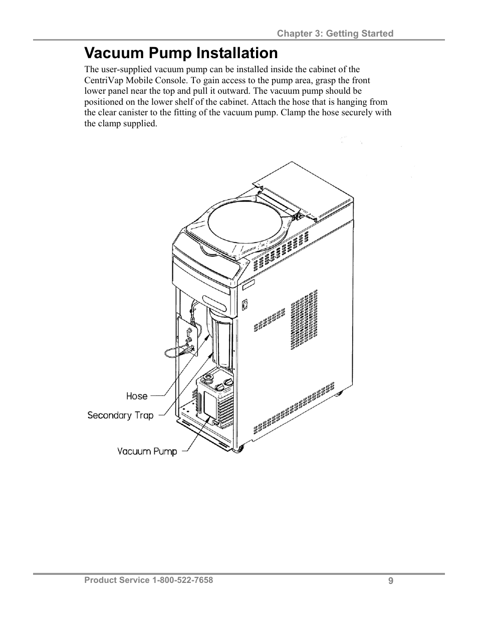 Vacuum pump installation | Labconco CentriVap Mobile Systems 7812014 User Manual | Page 13 / 47