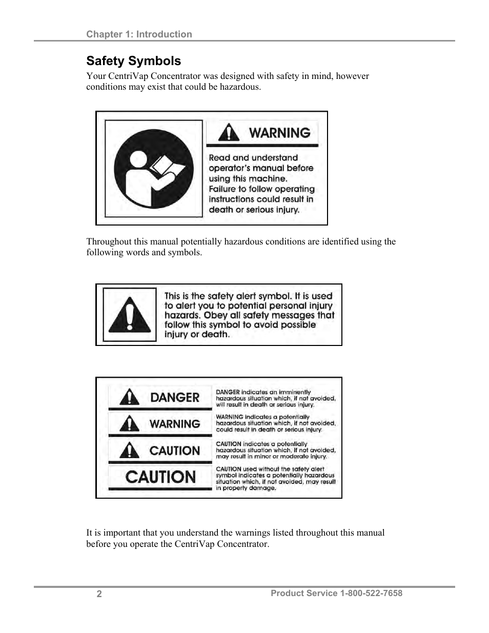 Safety symbols | Labconco CentriVap Mobile Systems 7812014 User Manual | Page 6 / 47