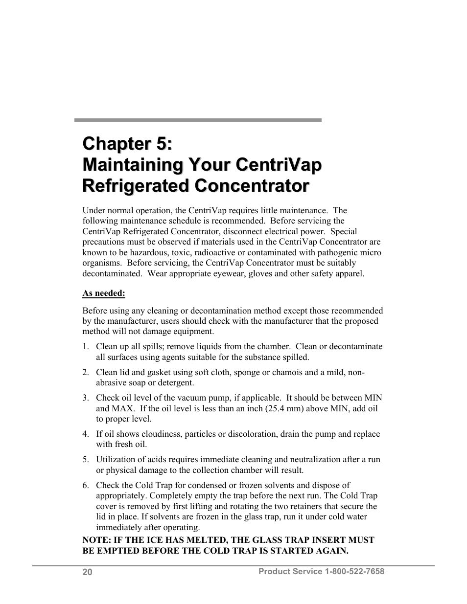 Labconco CentriVap Refrigerated Centrifugal Concentrators 7310000 Series User Manual | Page 24 / 40
