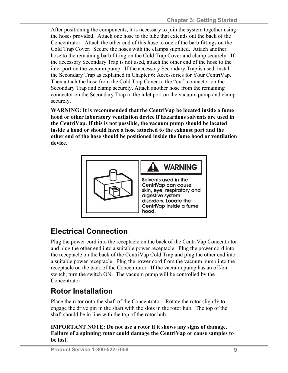 Electrical connection, Rotor installation | Labconco Refrigerated CentriVap Centrifugal Concentrators 7310041 User Manual | Page 13 / 38