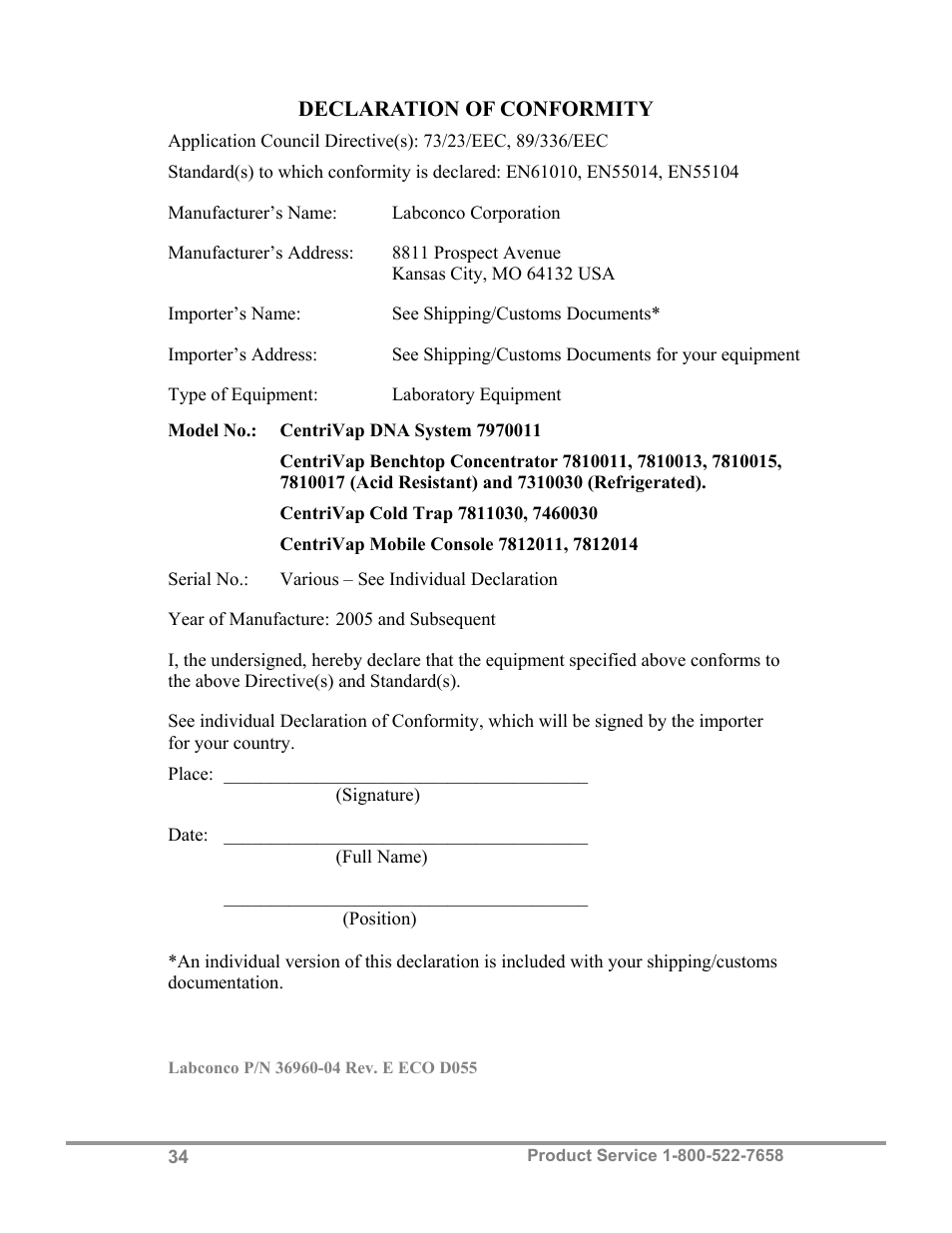 Labconco Refrigerated CentriVap Centrifugal Concentrators 7310041 User Manual | Page 38 / 38