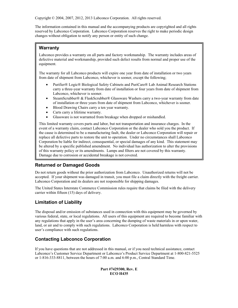 Labconco FreeZone 1 Liter Benchtop Freeze Dry Systems 7740071 User Manual | Page 2 / 51