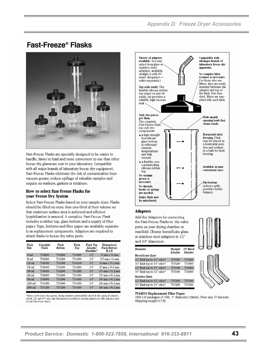 Labconco FreeZone 1 Liter Benchtop Freeze Dry Systems 7740071 User Manual | Page 47 / 51